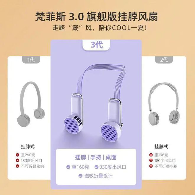¥89团~降温利器必须得来个！可挂脖+手持+桌面一机多用风扇！(图2)